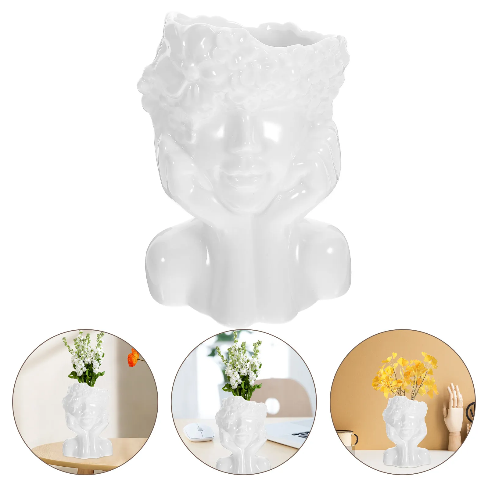 

Элегантная керамическая ваза-бюст для женщин, художественная настольная подставка для цветов, держатель для сухоцветов, декор для дома, офиса, гостиной