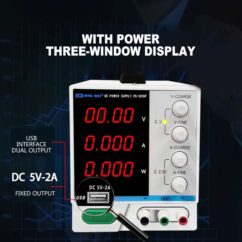 2026 PS3010DF Регулируемый источник питания постоянного тока для ноутбука, ремонта мобильных телефонов, четырехзначный дисплей, регулируемый источник питания постоянного тока 220 В/110 В