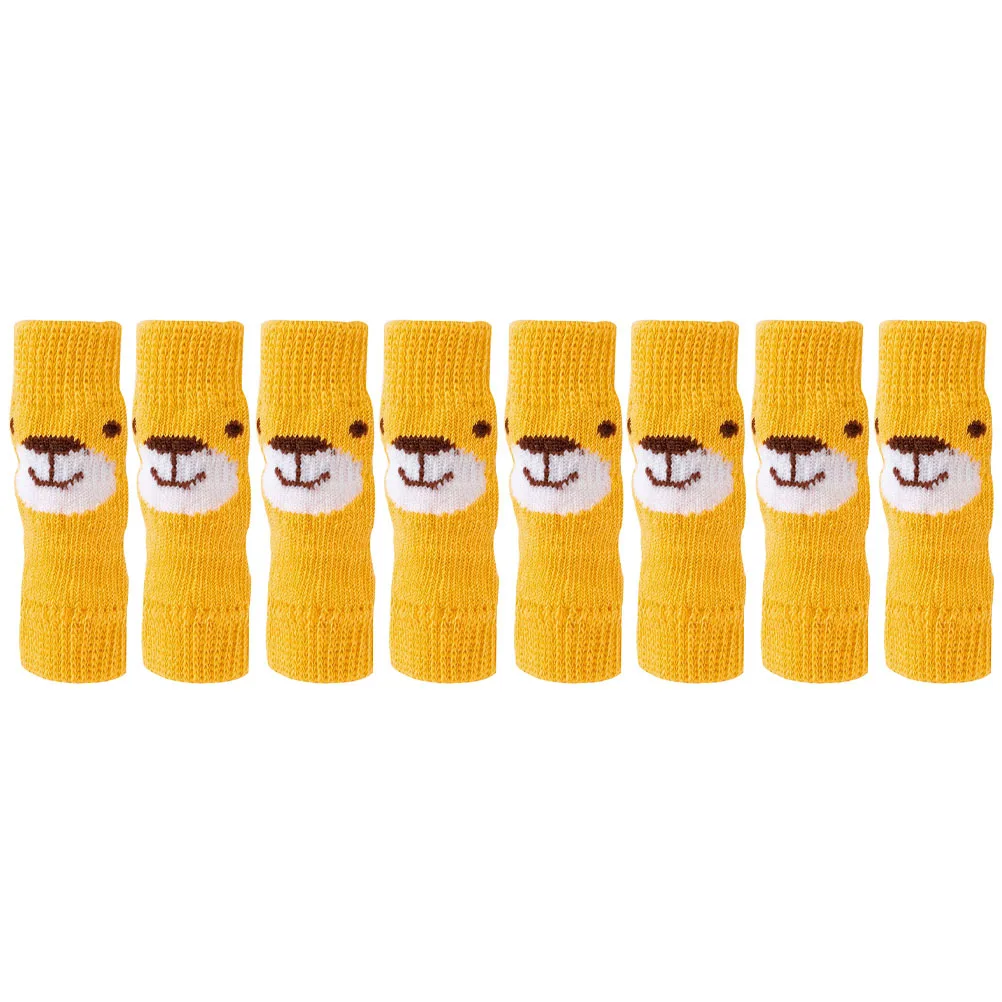 

2 set Pet Dog Socks 2 Sets Yellow Soft Skin-Friendly Anti-Slip Leg Covers For Small Dogs Puppy Joint Protectors Outdoor Snow