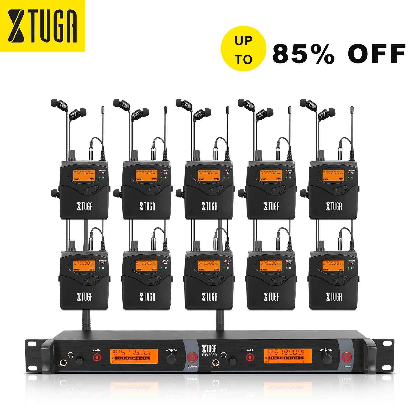 Professional Wireless in Ear IEM In-Ear Monitor System  10 Receiver in Ear Monitor for Musicians  Stage Performance