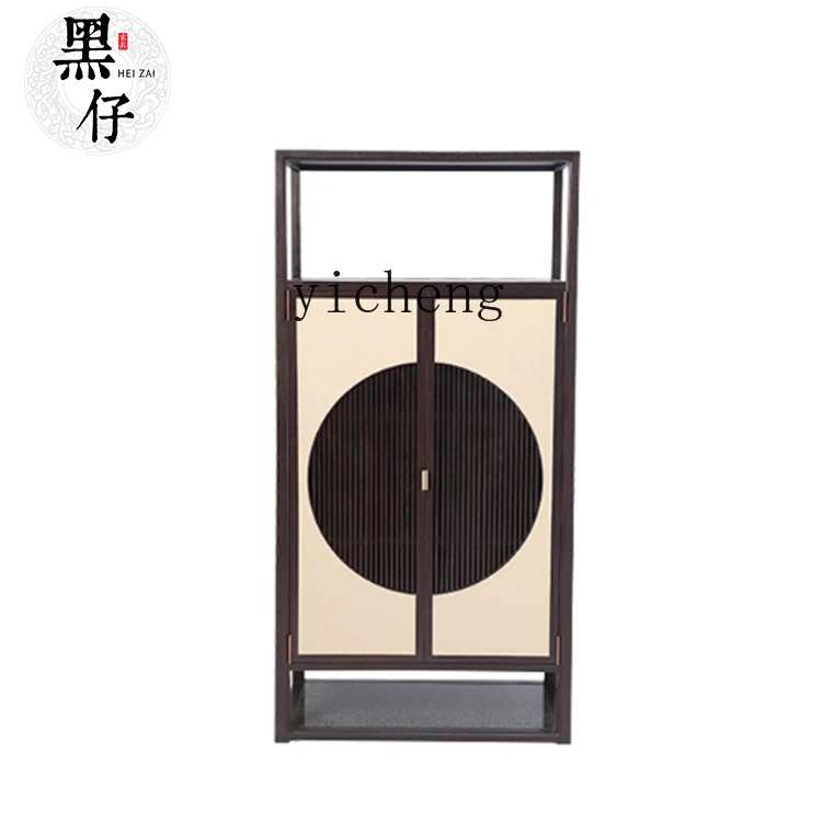 

ZYA New Chinese Style Wardrobe Simple Modern Bedroom Double Door Solid Wood Storage Cabinet Hotel Villa