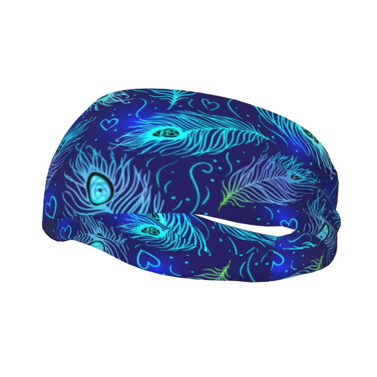 

Sports Sweatband Breathable Headband Sweat Hair Head Band Peacock Feathers Pattern Yoga Headband