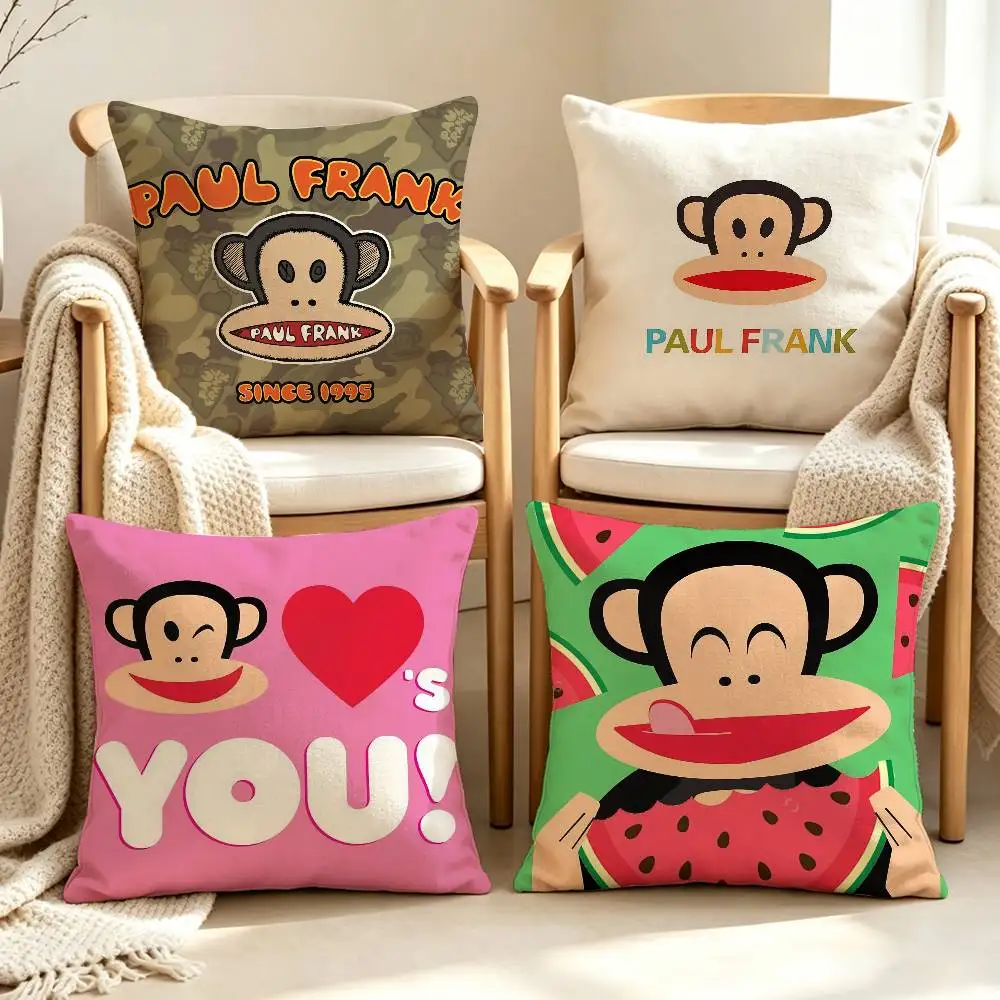Cute P-Paul-Frank Cartoon Monkey Art Custom Double Sided Print Square Pillow Cushion Cover