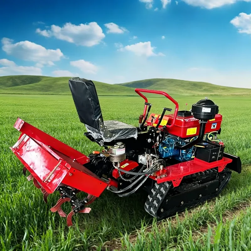 Customized Rotary Tiller 25HP 35HP Strong Power Small Crawler Tractor Tiller for Farmland Work