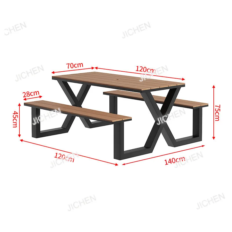 

Milk tea shop cafe casual table and chairs outdoor courtyard garden one-piece dining table