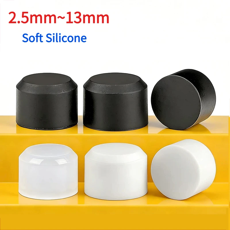 High Temperature Resistant Solid Silicone Rubber Plugs Round Cylindrical Stopper for Hole Cover Sealing Dustproof Anti-Corrosion