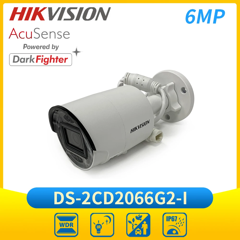 

Hikvision DS-2CD2066G2-I 6-мегапиксельная мини-пулевая IP-камера AcuSense POE Darkfighter Камера видеонаблюдения IP67