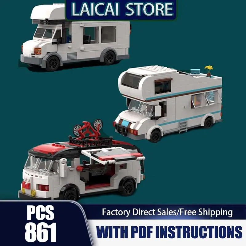 

Urban Cars Model Moc Building Bricks Camping Car Set Model Technology Modular Block Toy DIY Set Assembly Construstion Gifts