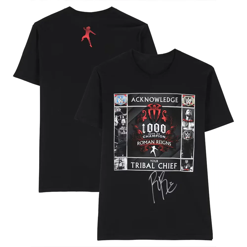 

2025 хипстерские футболки WWE Wrestling Big Dog Plemi Chief Roman Reigns 1000 Days Champion, летняя хлопковая футболка, мужские боксерские топы