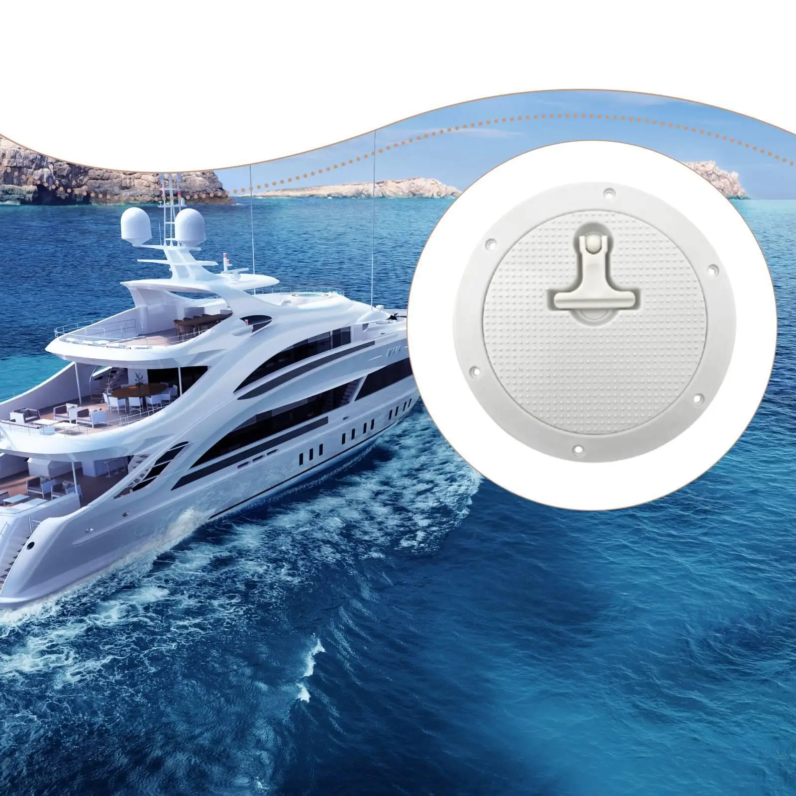 White Deck Plate Inspection Hatch for Boat Use Marine Equipment Upgrade Durable Plastic Yacht Accessories