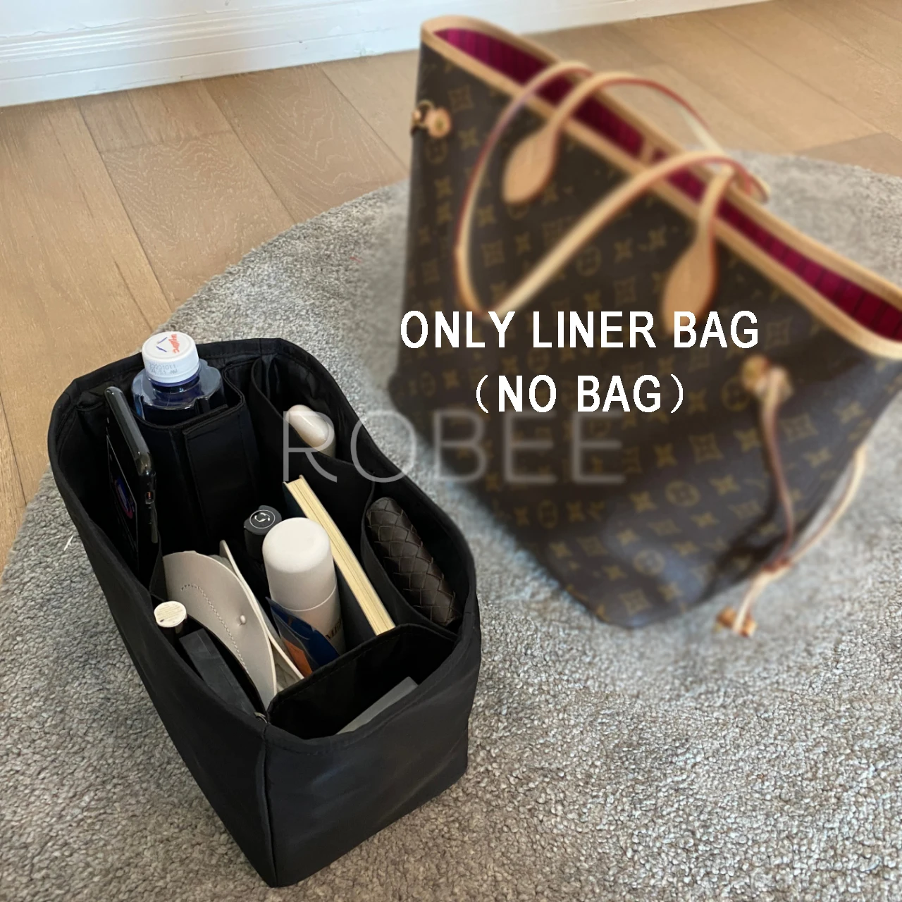 

Rose ONLINE For Lv Neverfull small/medium/oversized, Inner pocket middle bags, shopping bags, and storage bags