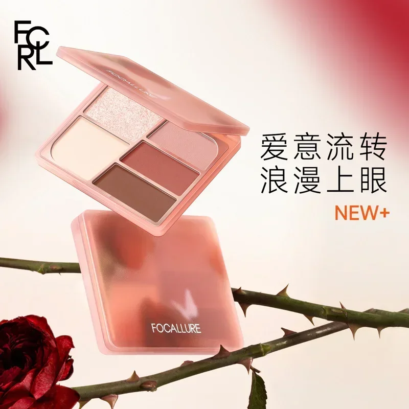 Focallure 5-kleuren Oogschaduw Palet Matte Parelgeur Shimmer langdurige Rose Kleur Waterdicht Anti-zweet Korea Make-Up Cosmetische