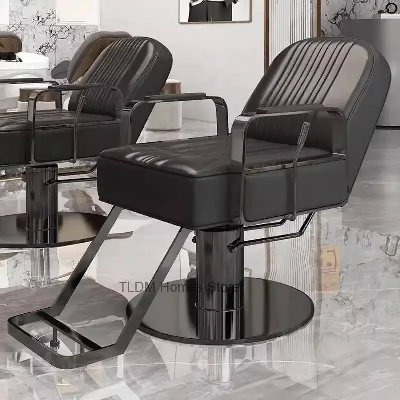 Sillón de Barbería Vintage con Unidad de Lavacabezas y Masaje, Silla de Peluquería Profesional para Salón, Mueble de Salón de Belleza