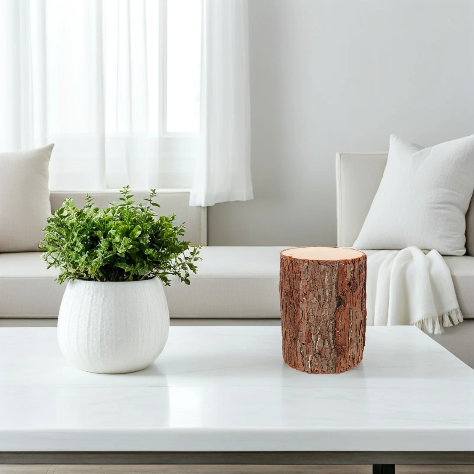 

Realistic Wood Stump Decor Christmas Tree Base Rustic Holder for DIY Photography Props Wedding Centerpiece Stand