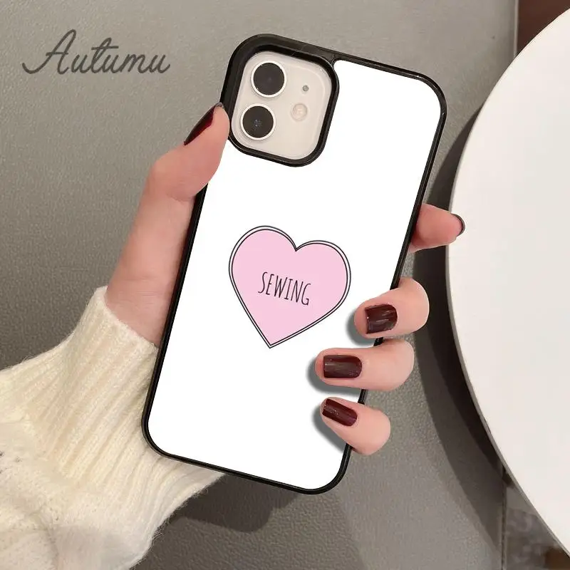 heart beats for sewing machine Phone Case for iPhone 15 16 SE2020 11 12 13 14 Pro Max mini 7 8 Plus coque Fundas Shell