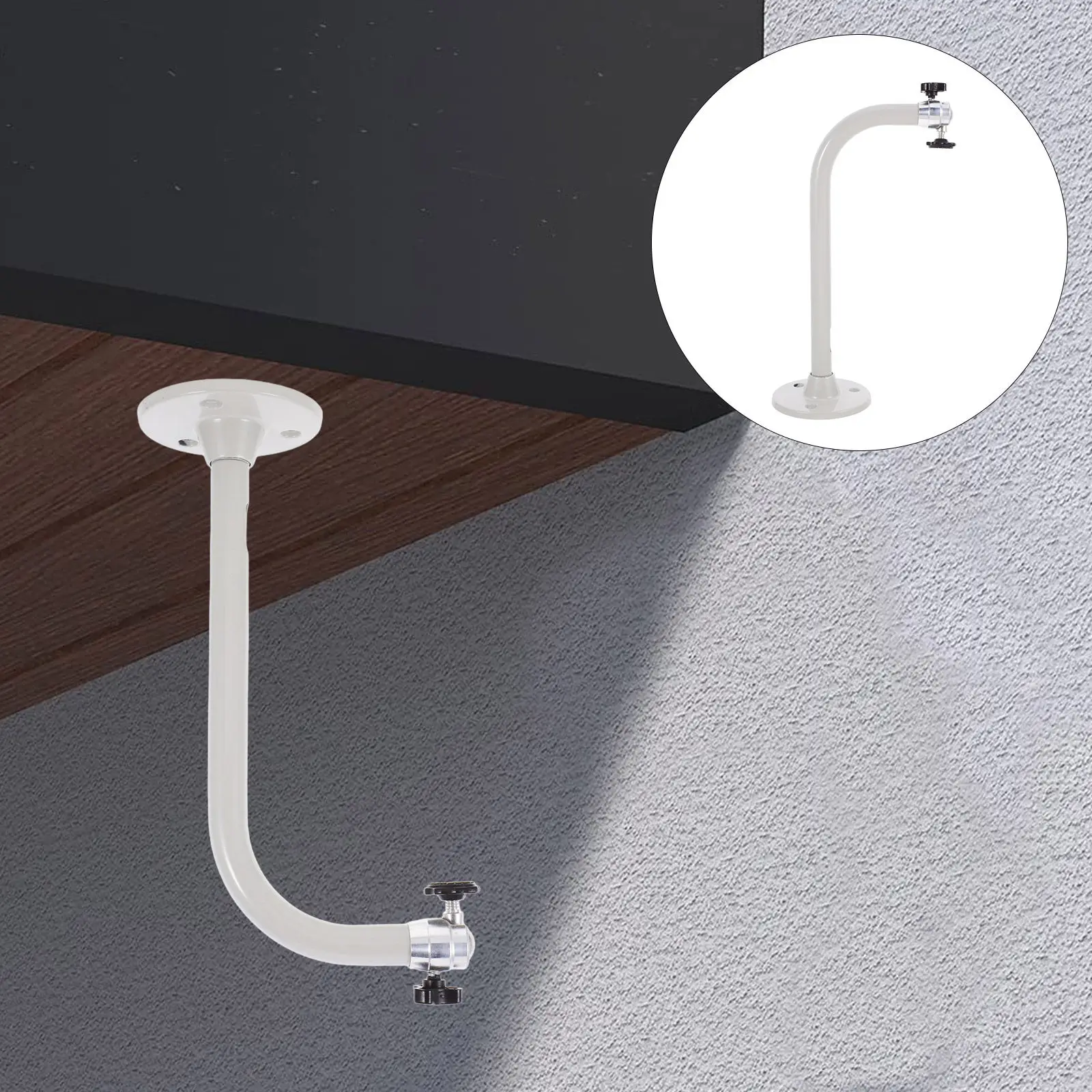 Aluminum Alloy L-Shaped Security Camera Wall Mount Bracket Adjustable Ceiling Projector Stand Holder for Home Office Outdoor