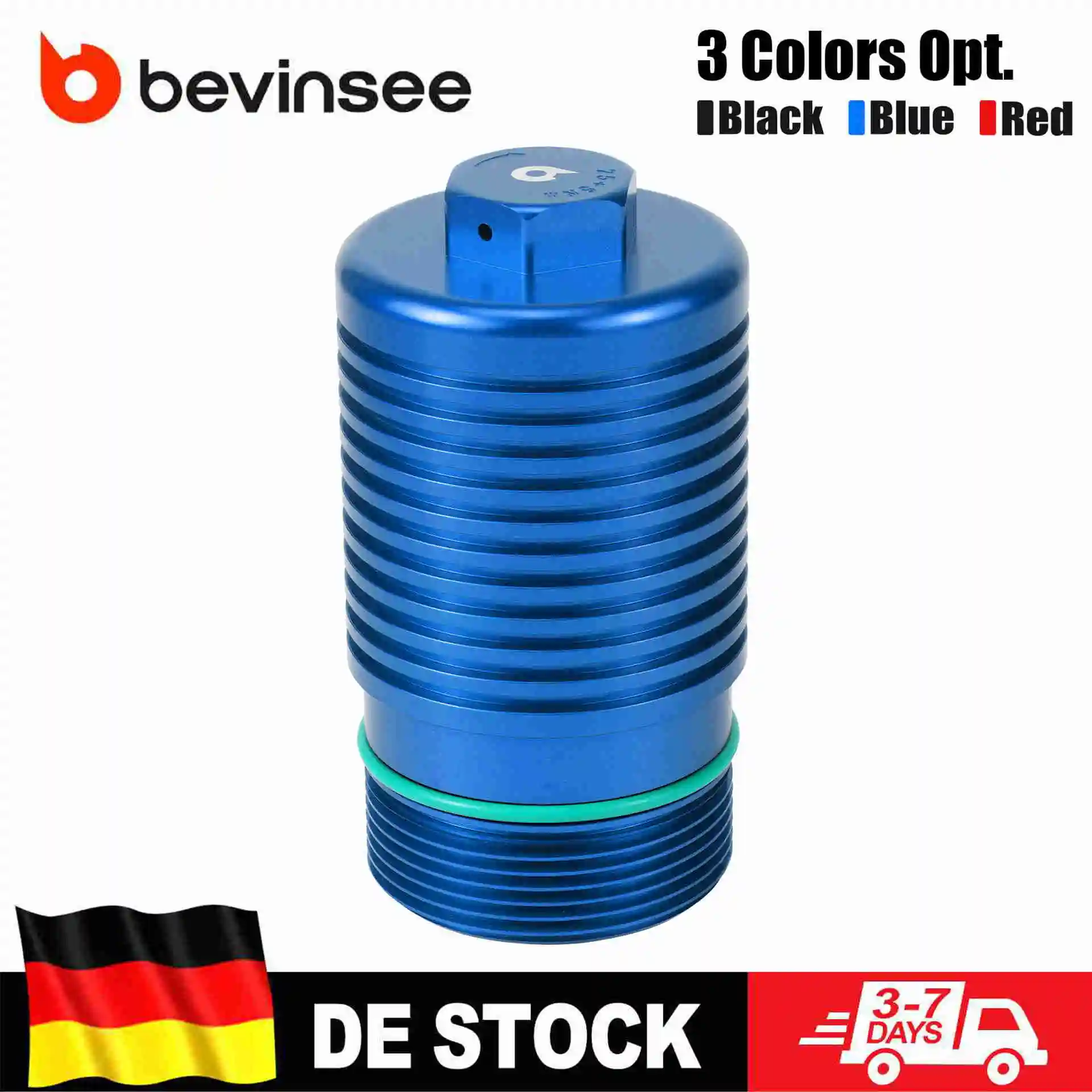Image of Aluminium-Ölfilterdeckel für VW Golf 7/7.5 GTI R, Golf R Mk8, Tiguan Mk2, Passat B7, GLI Mk6/Mk7, Seat Leon, Skoda Octavia Mk1, Superb, Audi A3 S3 8V TT 8S Q2 für EA888 Gen3/4 2.0T Motor, ersetzt