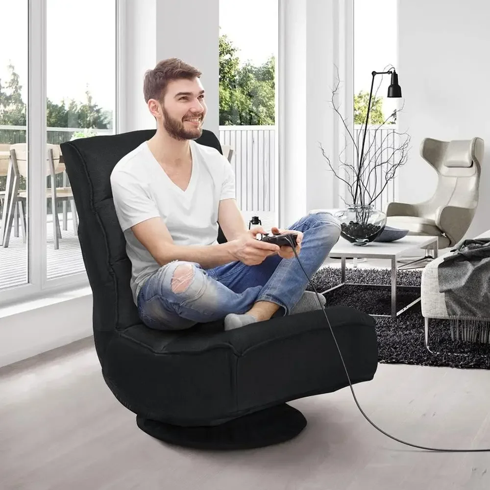 360° Swivel Ergonomic Gaming Chair with 6-Position Recline, 300lb Capacity, Padded Backrest, Ideal for Gamers and Adults