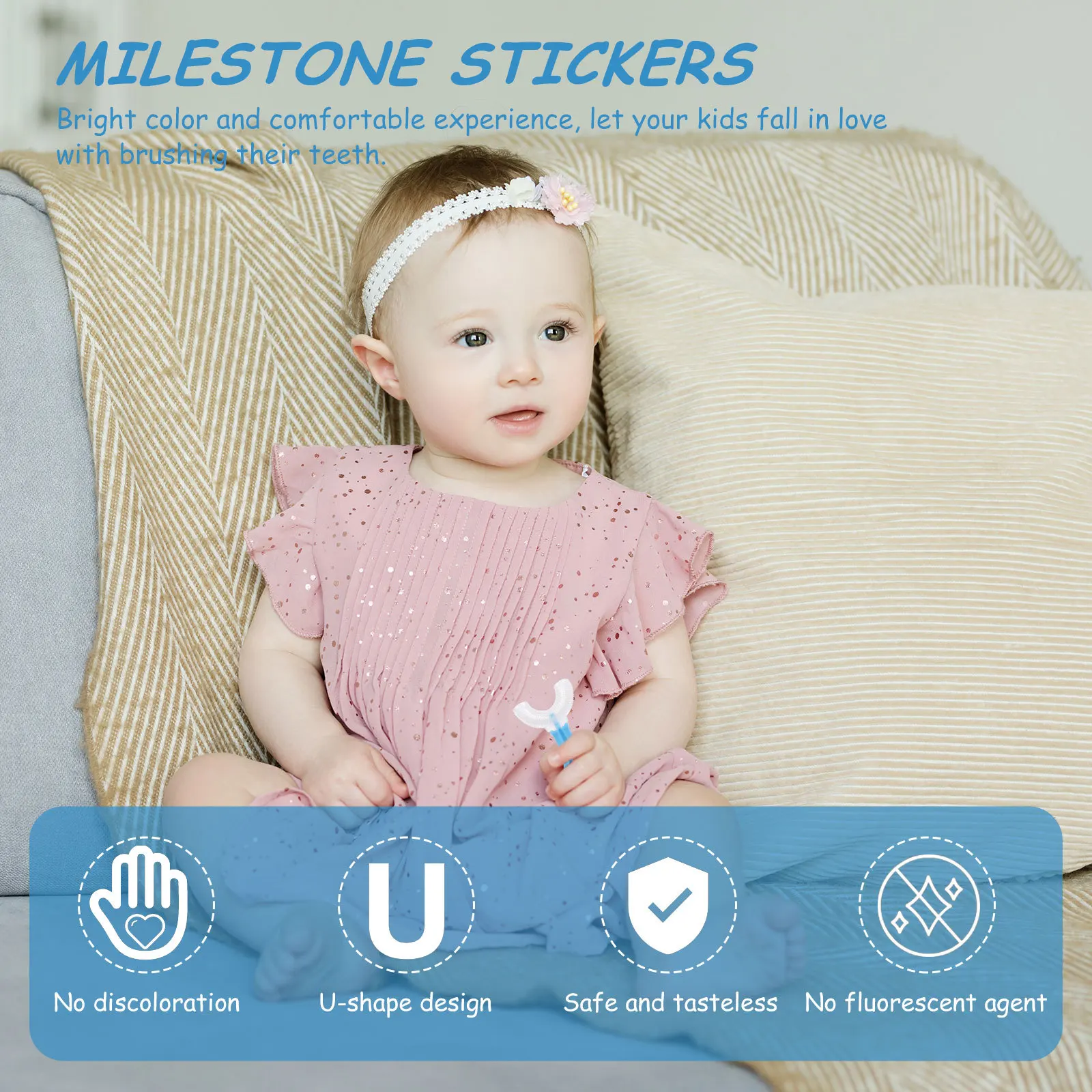 

1Pcs Baby U-Shape Toothbrush Manual Kids Oral Cleaner Waterproof Comfortable Grip Bright Color Effective Teeth Cleaning