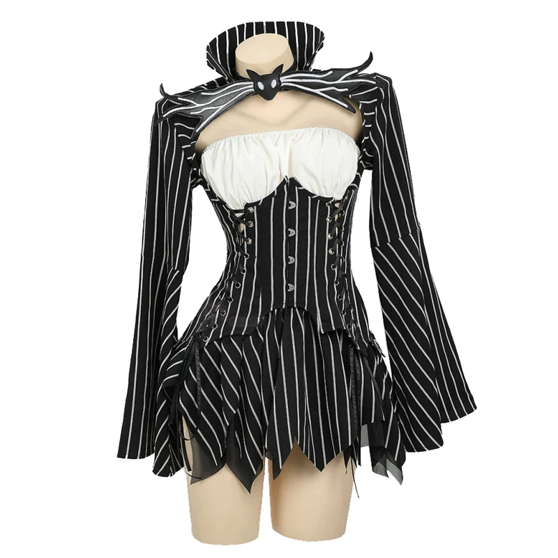 Disfraz de Anime Jack Skellington, disfraz de pesadilla antes de Navidad, uniforme Jack, traje, ropa de fiesta de Carnaval y Halloween