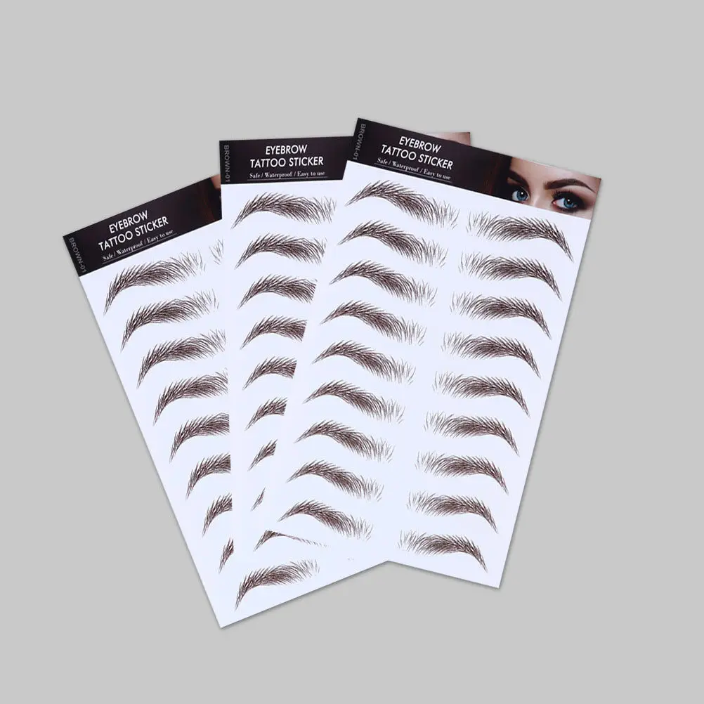 

5Pcs Realistic Hair-Like Eyebrow Stickers Temporary Brow Tattoos Waterproof Makeup Tool for Sparse Light Brows Easy Application