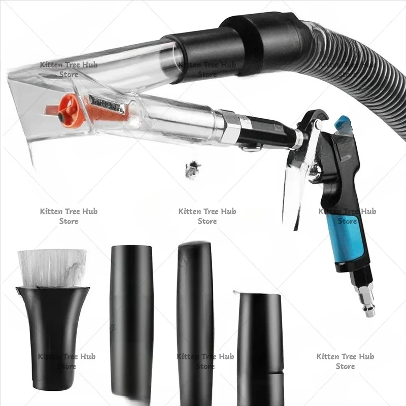 Vacuum& Air Blow Gun 2IN1 Car Interior Cleaning Tool Kit With Adjustable Air Flow Nozzle, Quickly Removes Dirt Blast