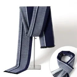 Lenço xadrez de caxemira masculino, lenço quente, pashmina empresarial, xale, moda luxuosa, presentes de Natal para homem, inverno