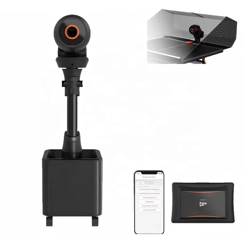 Black Orange Premium Floor-standing Smart Table Tennis Ball Machine Trainer Home Professional Portable