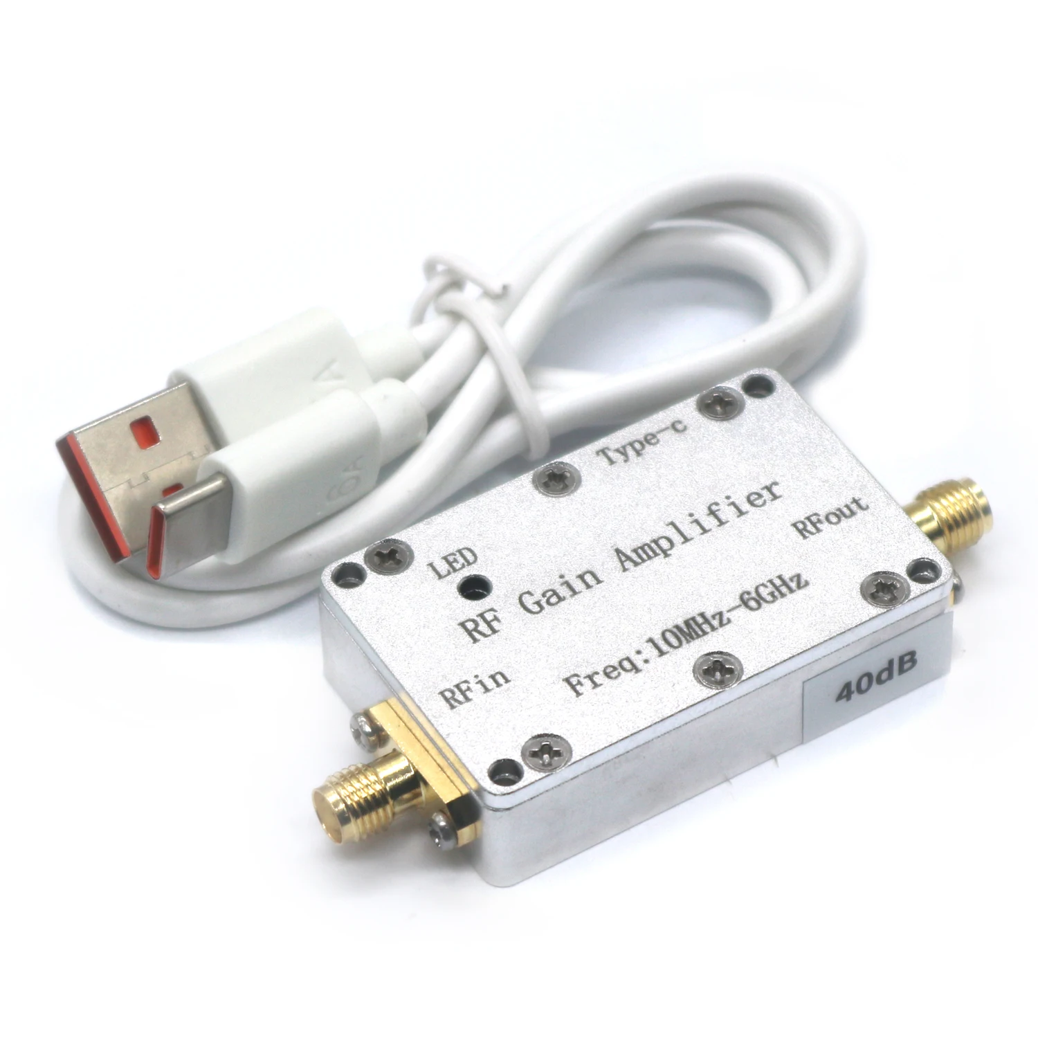 TYPE-C USB POWER 10Mhz-6GHz Ultra Low-Noise Amplifier High Linearity LNA 10DB 20DB 30DB 40DB 50DB GaIN W LED RF Receiver System