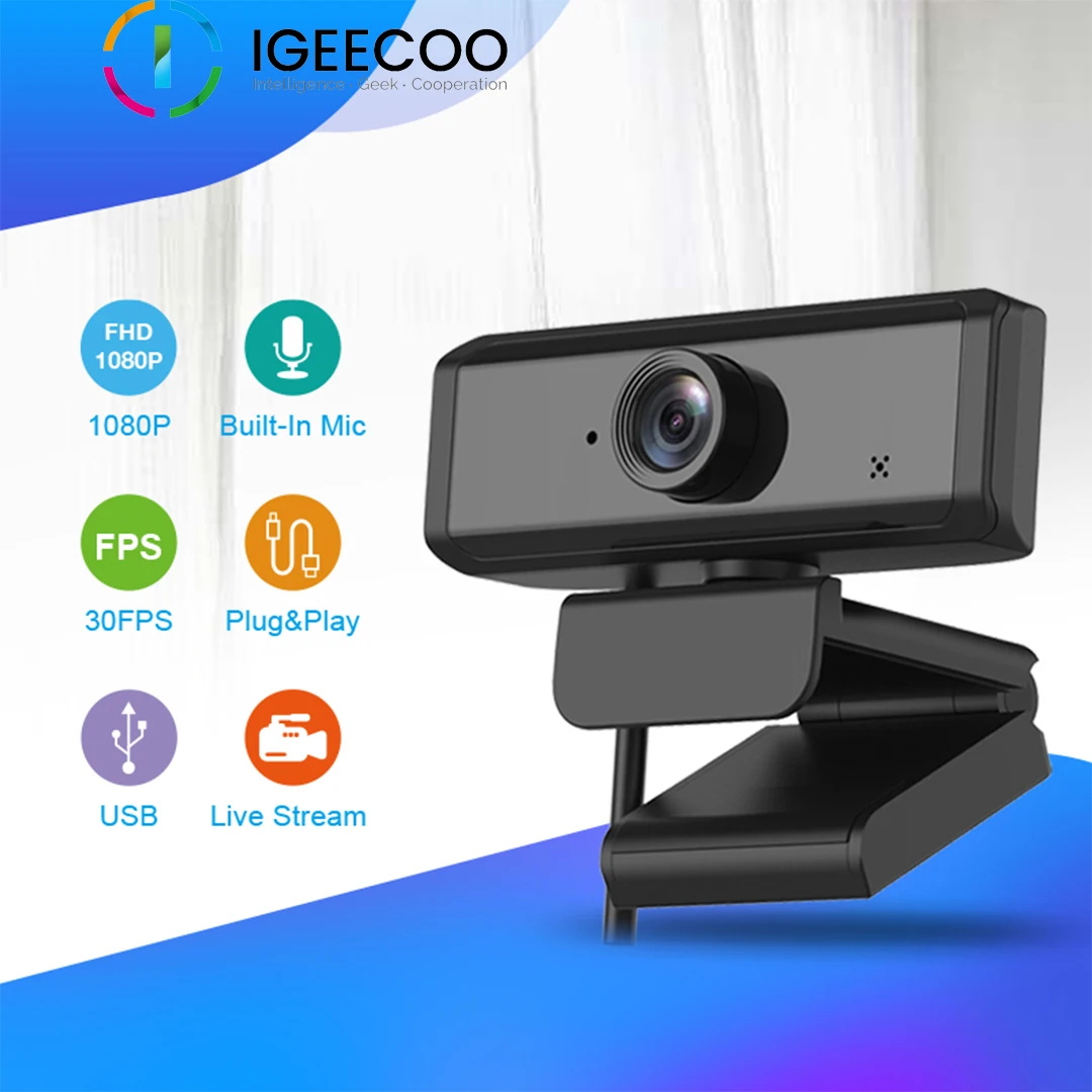 1080 P Web Cam Full Hd Pc Webcam With Mic Usb Web Camera Computer Hd Webcam 1080p from IGEECOO