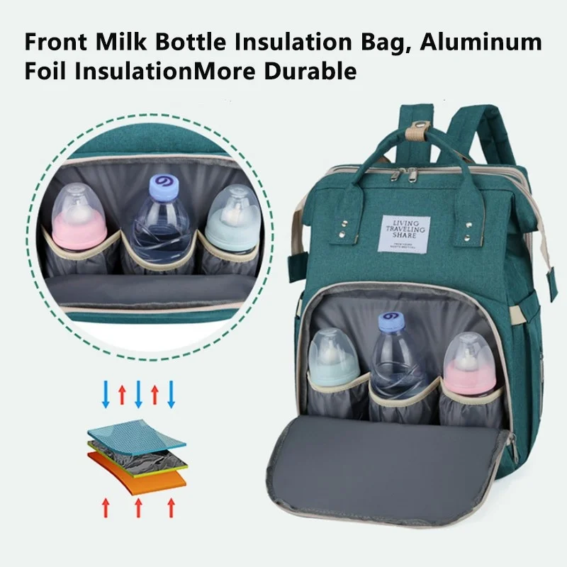 Multifunktion ale Mumien windel tasche 2-in-1 Windel milch flaschen tasche Großraum rucksack für Baby bedarf Mutter tasche