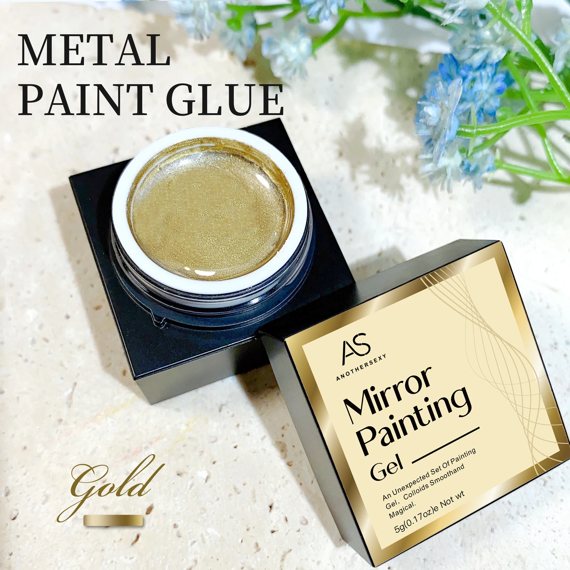 AS 5 ml Silver Metallic Painting Liner Gel Polish Super Bright Mirror Gel Nagellack Semi Permanent Lines French Nail