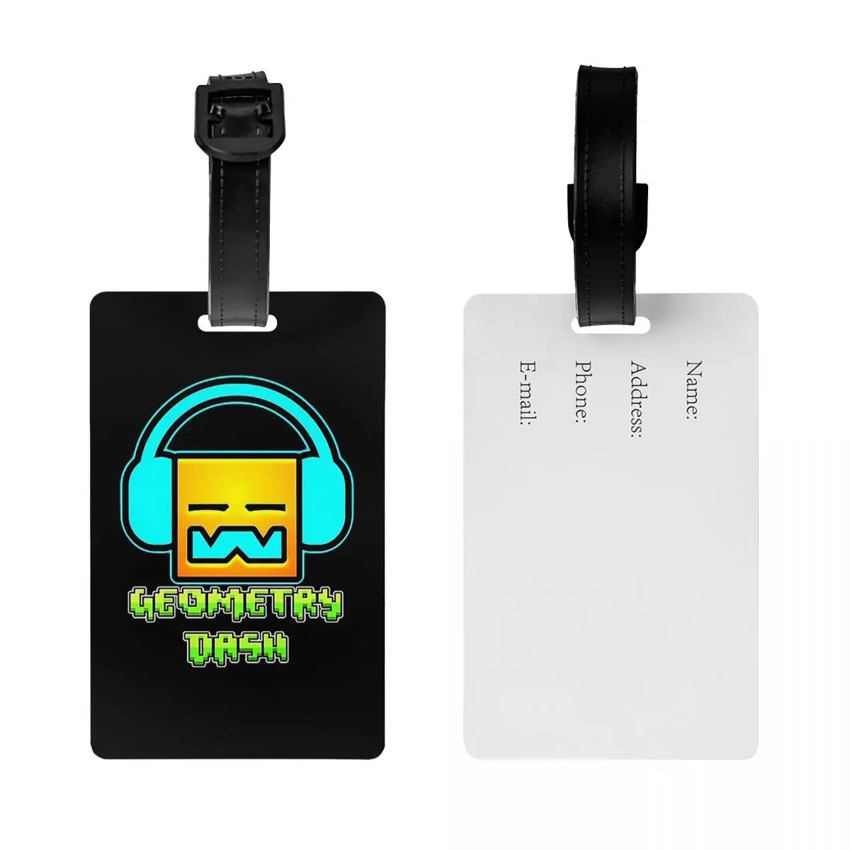 لعبة فيديو الهندسة داش علامات الأمتعة حقيبة الملحقات السفر المحمولة الأمتعة الصعود علامة التسمية حامل معرف اسم العنوان #2