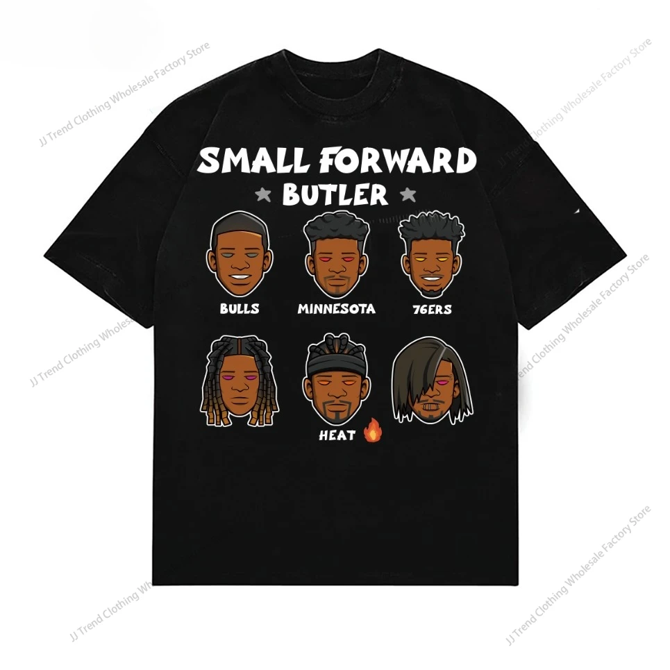 

Cartoon Daily Butler Print 2025 Summer Cotton High Quality Short Sleeve T-Shirt Men's and Women's Same Half Sleeve