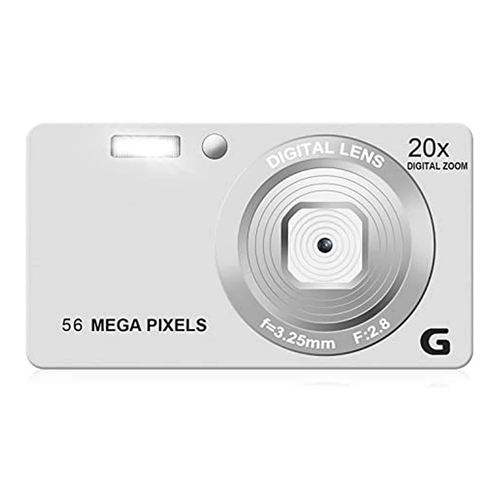 Câmera digital 56MP 4K HD LCD de 2,7 polegadas Zoom 20x Foco automático Câmera de vídeo com temporizador automático à prova d'água Mini câmera anti-vibração