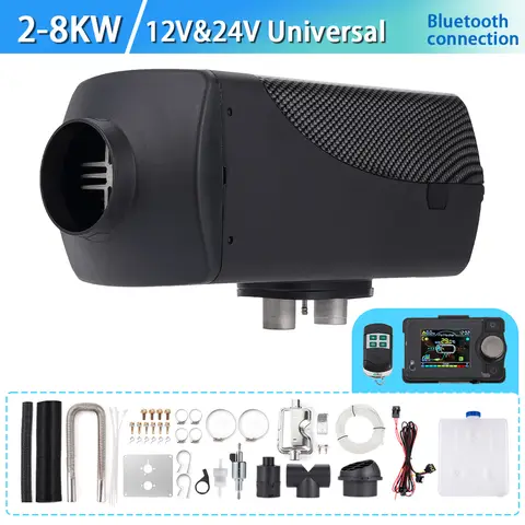 12V24V Diesel Air Heater 2/5/8KW All in One Car Heater with Remote Control for Truck Boat RV Parking Diesel Heater Accessory