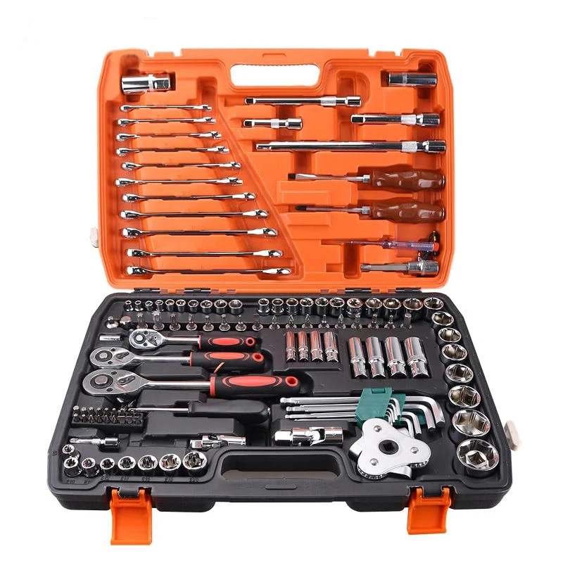 

121 шт., 1/4 дюйма, 3/8 дюйма, 1/2 дюйма, набор ударных головок, набор механических инструментов с 72 ключами с трещоткой, набор инструментов для автомеханика для авторемонта