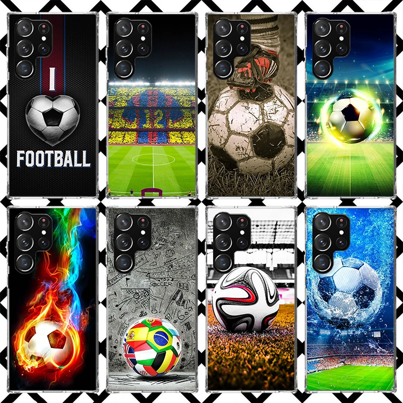 Football Soccer Ball Design Phone Case for Samsung Galaxy S26 S25 Edge S24 S23 Ultra S22 Plus S21 FE S20 + Soft Cover Print Fund