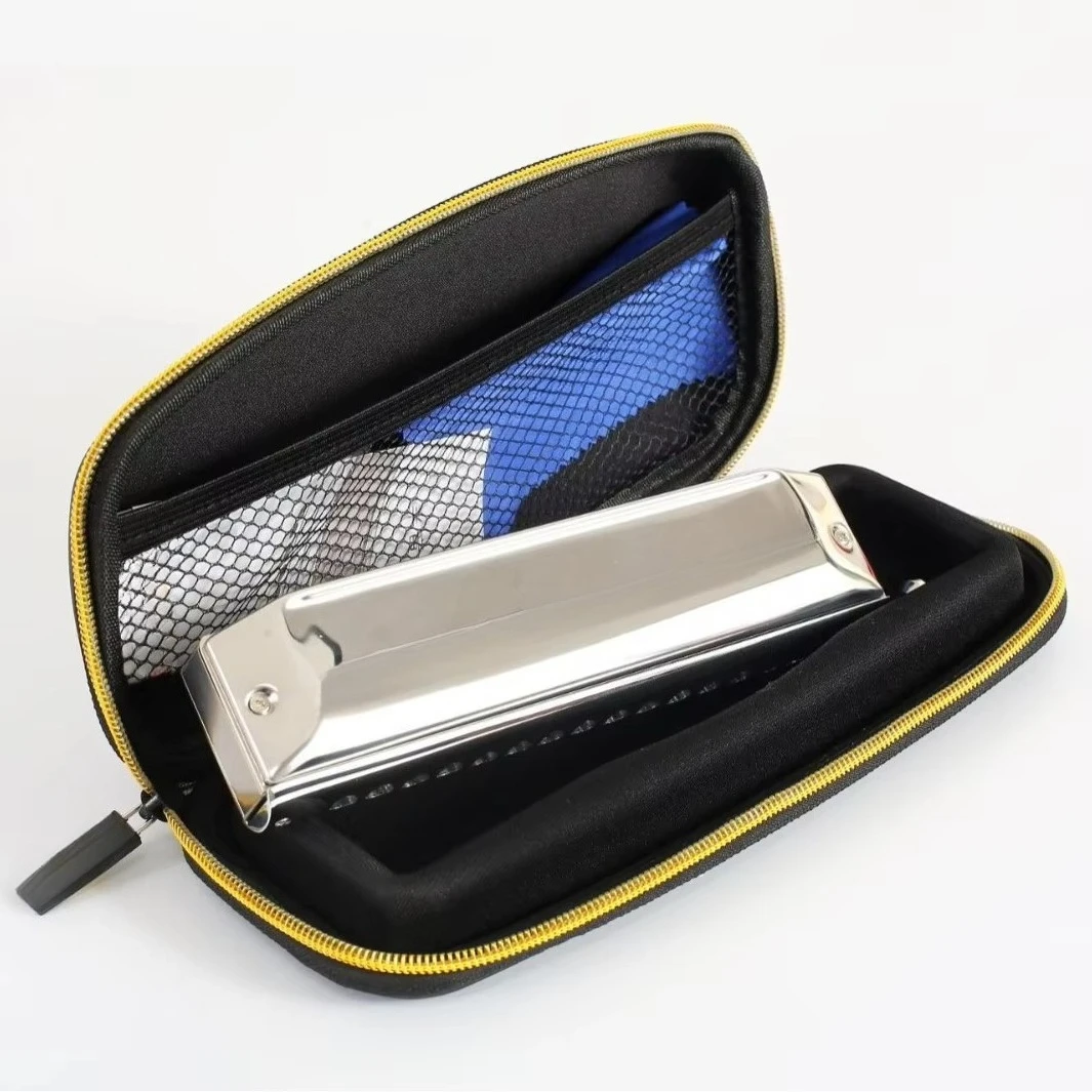 16-hole Chrome-plated Titanium Grid Professional Chromatic Harmonica for Performance Teaching Musical Instrument Gift