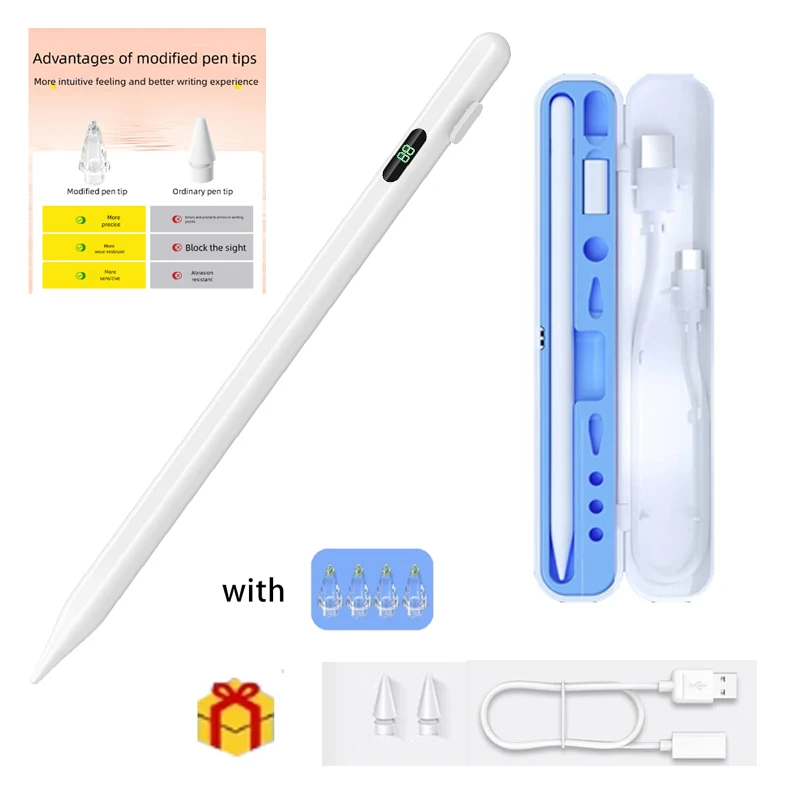 P+7 NEW Dedicated Pen Stylus For Apple iPad AIR  MINI6/7/8 IPAD A16 IPAD11 IPADPRO  Battery Display 4+2tips Draw Pencil