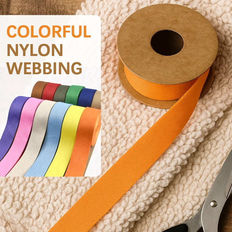 

2-10M 38mm Nylon Webbing 1.3mm Thick Polyester Ribbon Band Pet Collar Bag Strap Tape Ribbons Binding Webbings Sewing Accessories