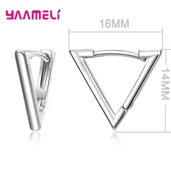 100% Real Pure 925 Sterling Silver Jewelry Earrings Nice Gift Girls Women Geometirc Round Square Heart Ear Brinco Pendiente
