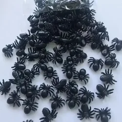 100/50Pcs Halloween Fake Spider Mini Luminous Plastic Spider Halloween Party Home Decoration Kids Tricky Prank Toy Haunted House
