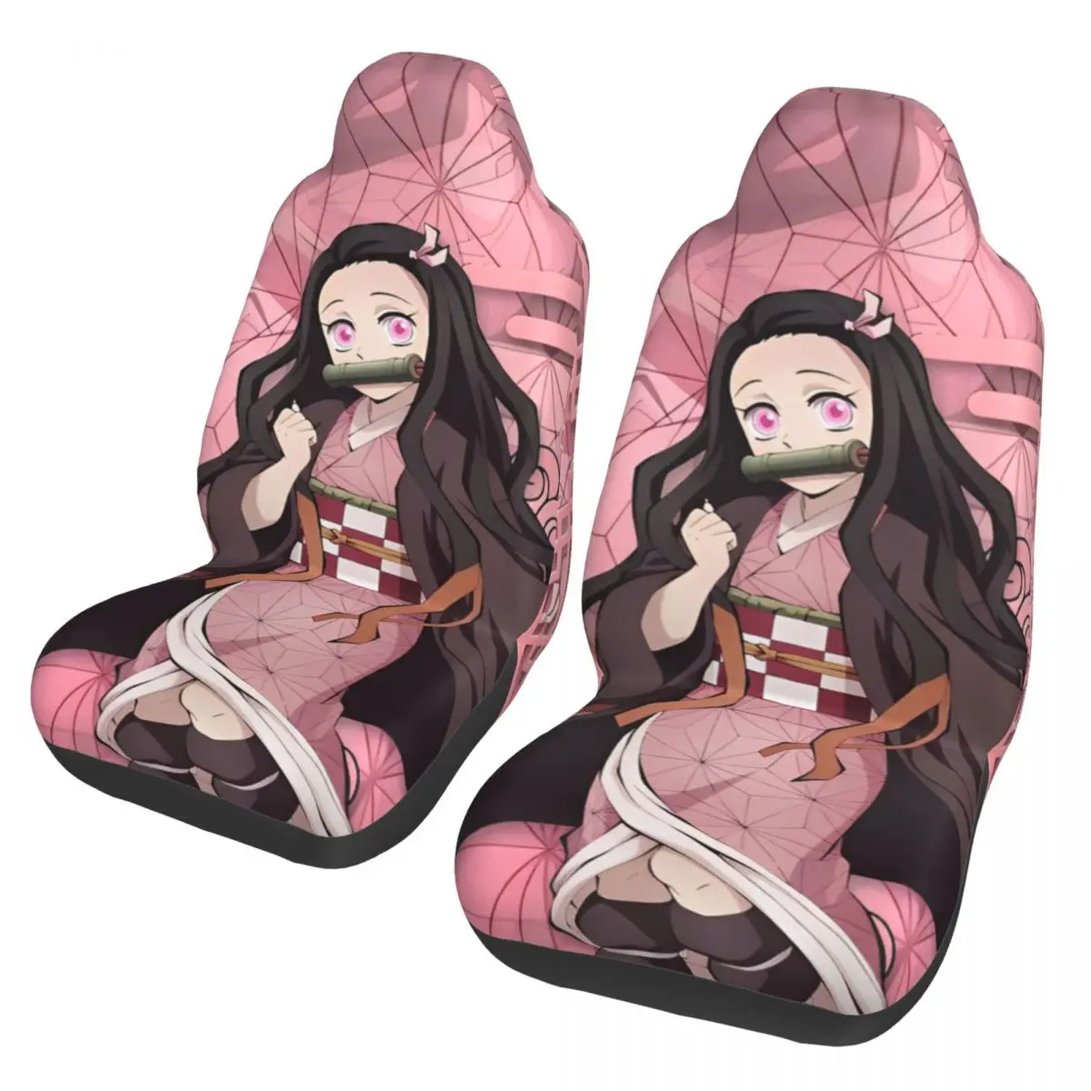 Demons Nezuko Kamado Universal Car Seat Cover Off-Road Slayers Print K-Kimetsu Anime Seat Covers Polyester Hunting