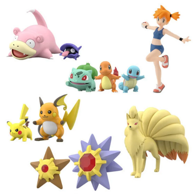 

Stock Original Bandai Pokemon Scale World Pocket Monsters Misty Kasumi Starmie Ninetales Pikachu Animation Model Art Collection