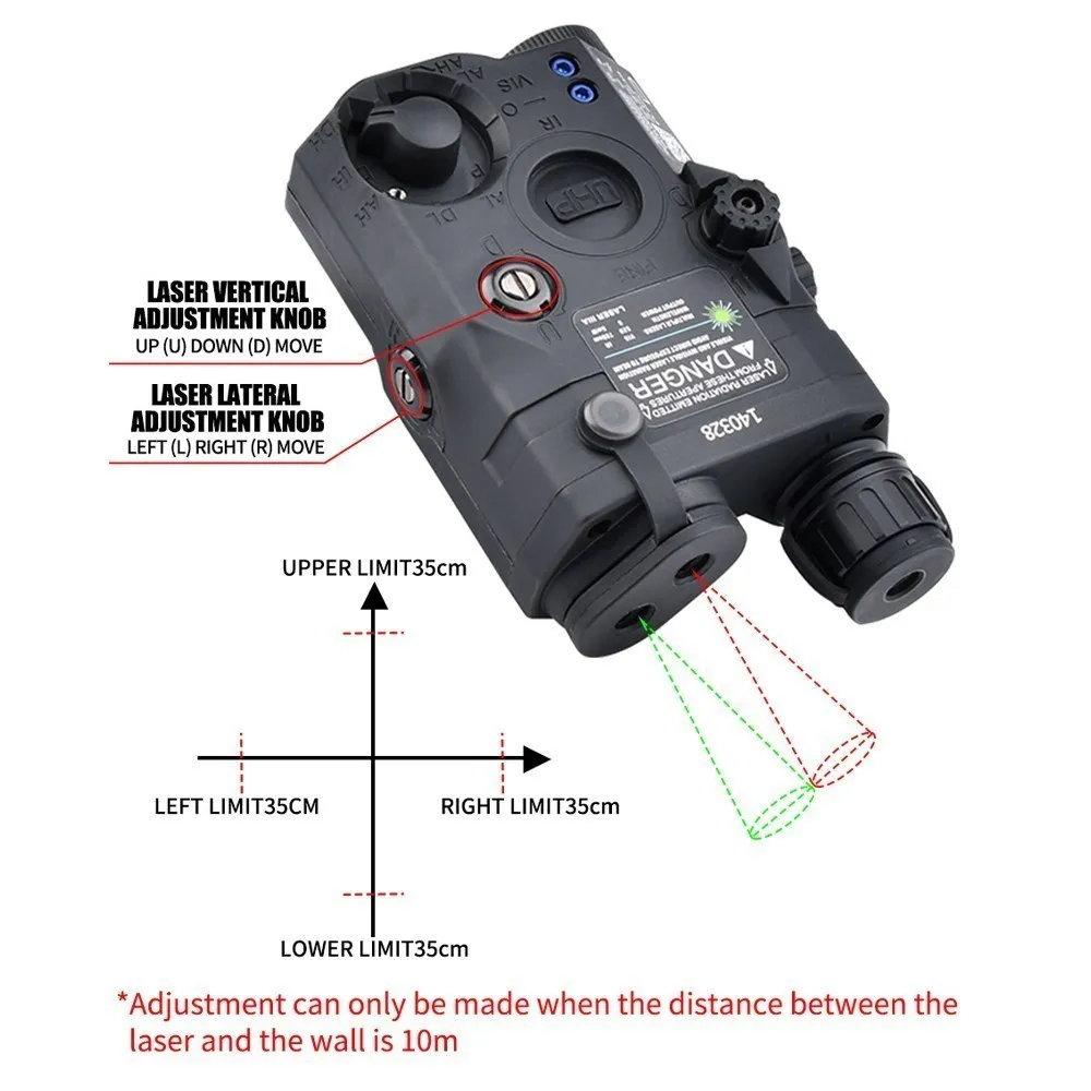 Wadsn Airsoft PEQ-15 PEQ15 Tactica Red Green Blue Laser IR Fill Light Strobe Hunting Weapon Scout Light Aiming Fit 20mm Rail