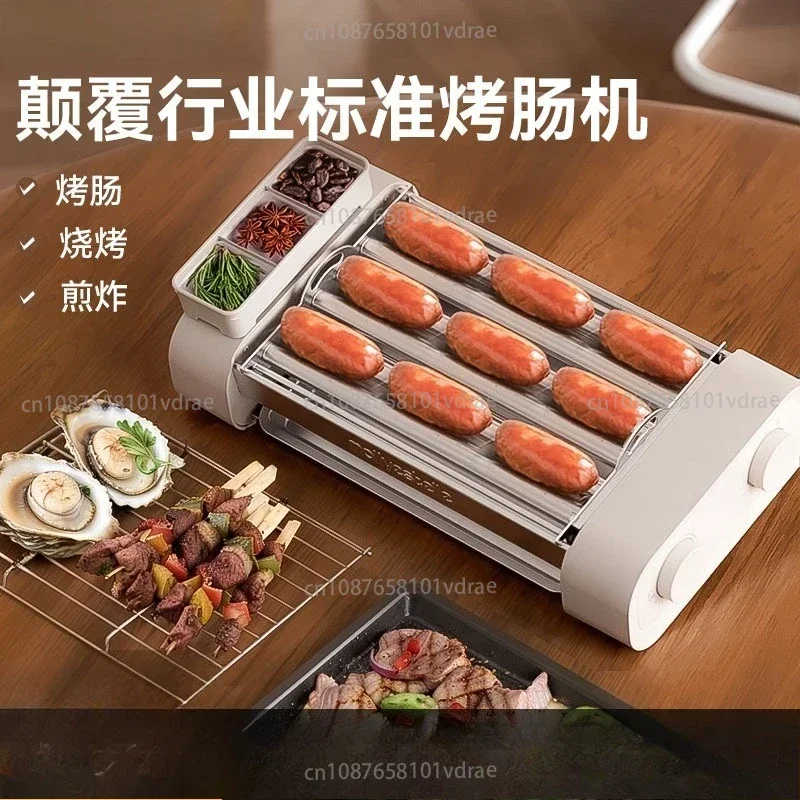 Multi-Function Sausage Grill Home Use Compact Mini Dormitory Fully Automatic Hot Dog Maker Three-in-One
