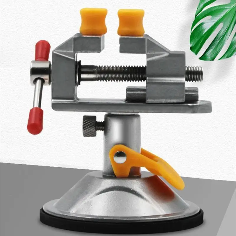 1Pc Mini Adjustable Fixed Electric Small Table Bench Vise 360 Degree Rotatable Grinder Rotary Hand Drill Suction Cup Fixed Frame