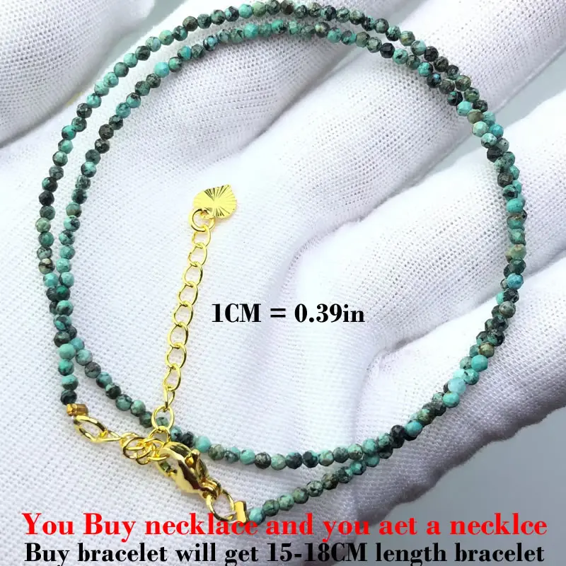 HOT Naturstein 2mm Facettierte Perlen Halskette Kristall Quarz Granat Achat Perlenketten Mode Einfacher Schmuck für Männer und Frauen Geschenke – Detail 15