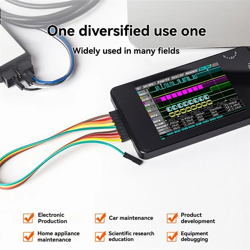 

-A12R LA104 Digital Logic Analyzer 2.8"Screen 4 Channels Oscilloscope SPI IIC UART Programmable 100M Sa/S Max Sampling Rate